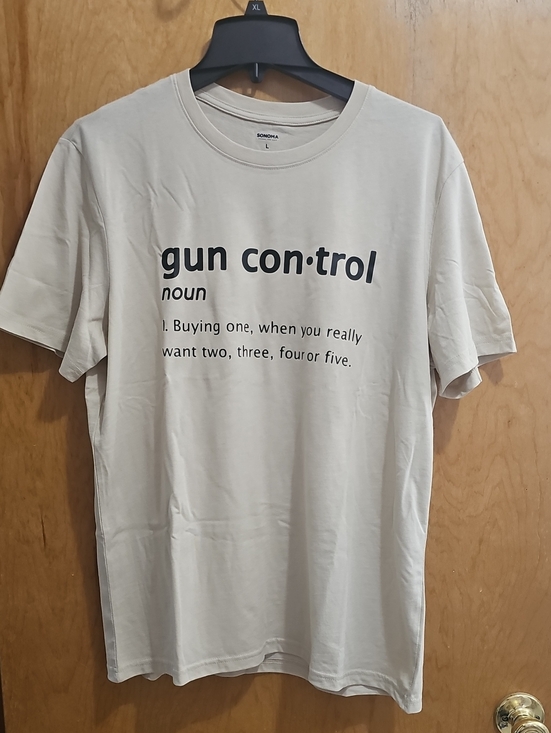 Sonoma Other - Sonoma Beige Graphic 'gun con·trol' Short Sleeve Tee - Men NWOT